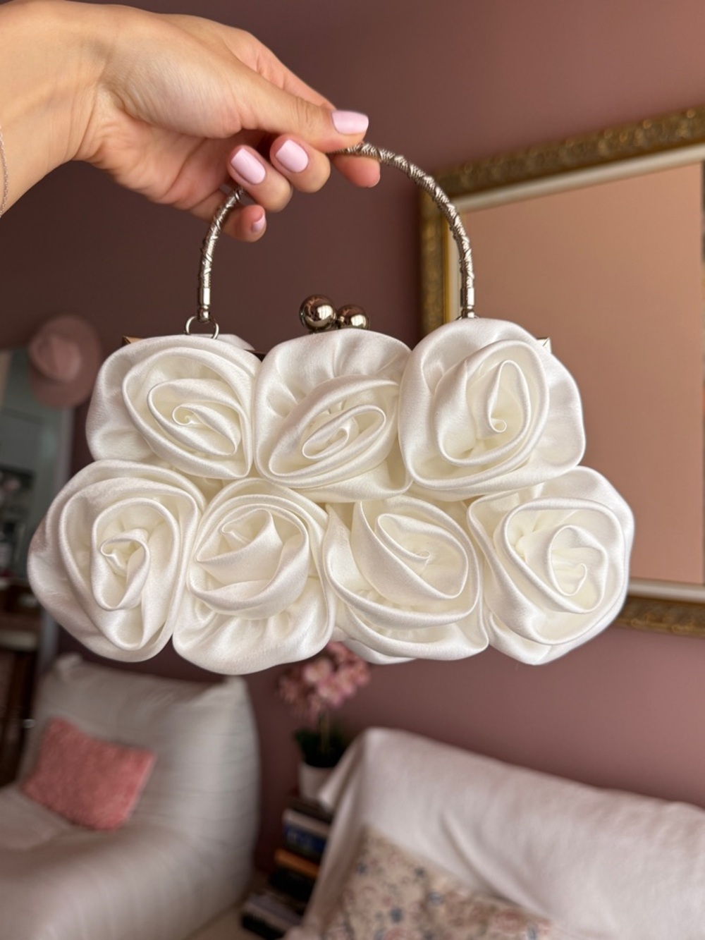 White Rose Clutch/Handbag